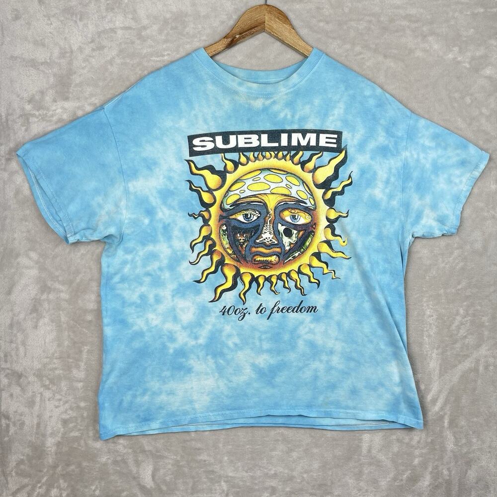 Sublime 40oz To Freedom T Shirt Adult XL Tie Dye Acid Wash 90s Grungecore FLAW
